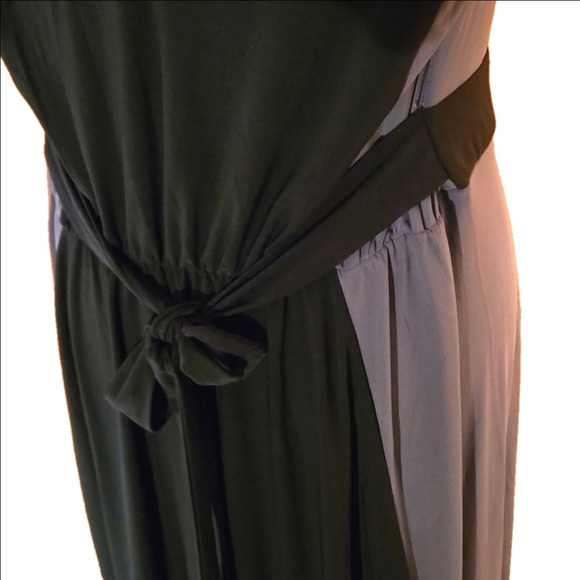Love Squared Black & Gray Colorblock Sleeveless Tieback Maxi Dress Women size 2X - Picture 6 of 10